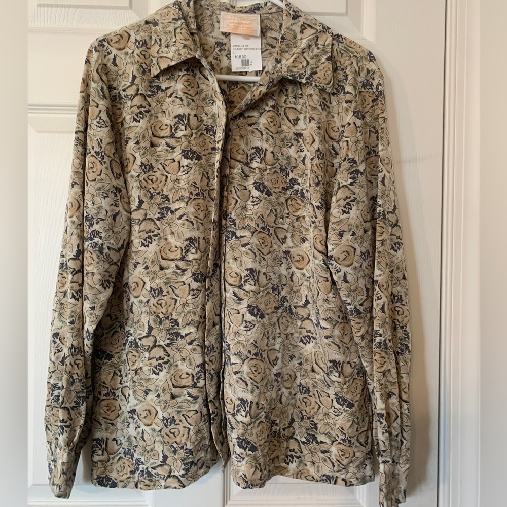 Country Sophisticates Vintage Brown Button Down
